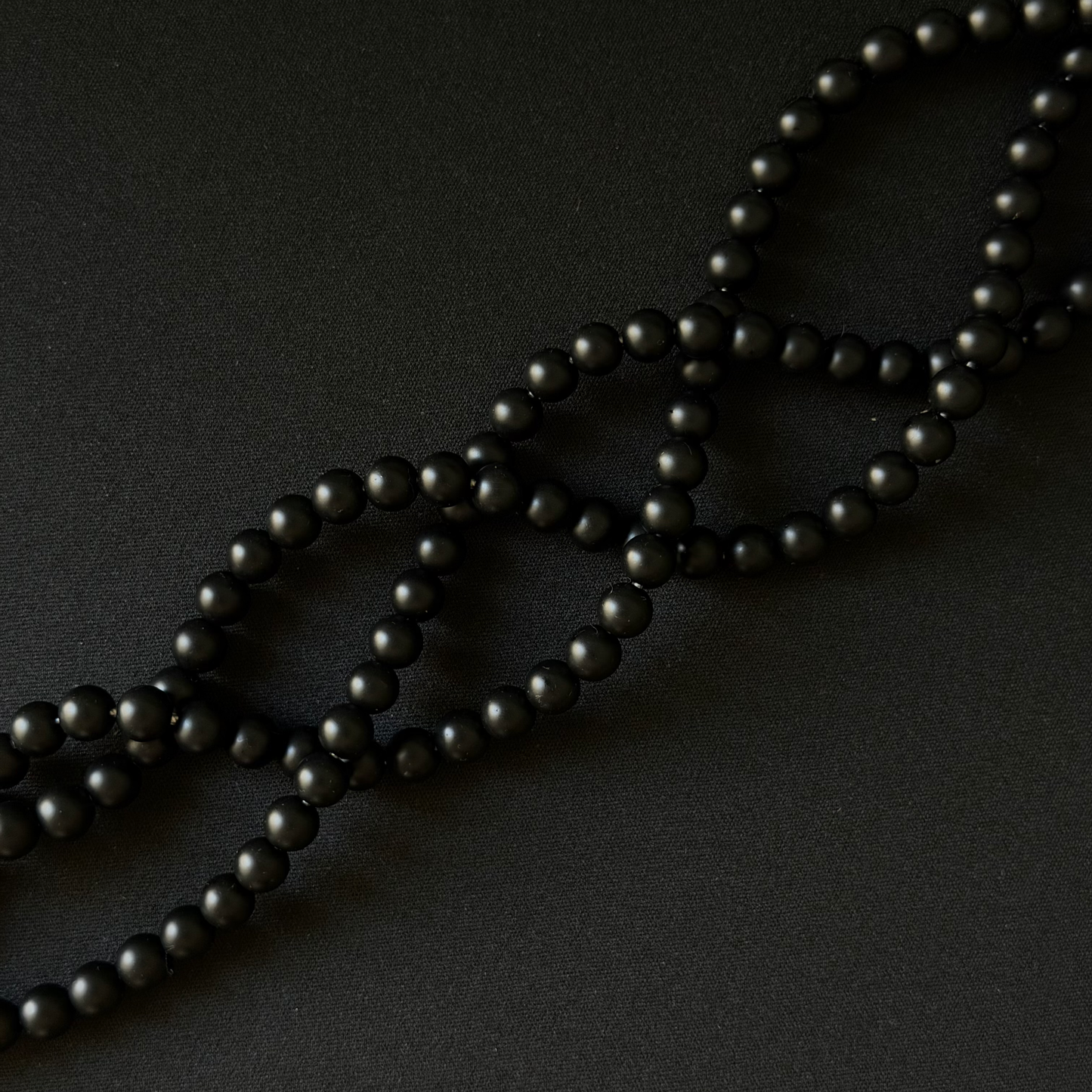 2.0mm Hole Black Onyx Matte Round Beads 8mm