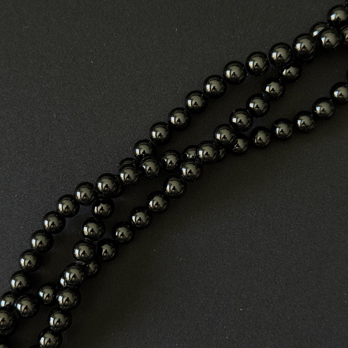 Natural Black Tourmaline Smooth Round Beads 6mm 8mm