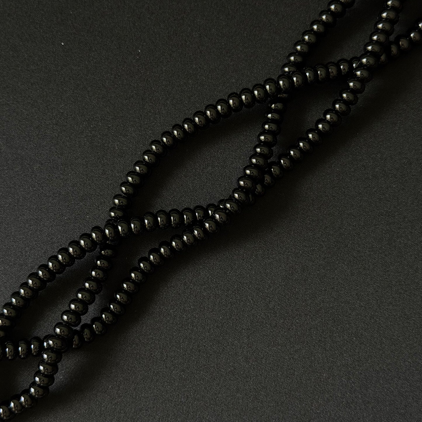Black Onyx Smooth Rondelle Beads 5x8mm