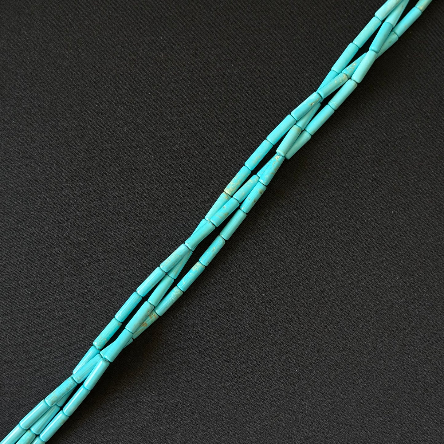 Blue Howlite Turquoise Round Tube Beads 4x13mm