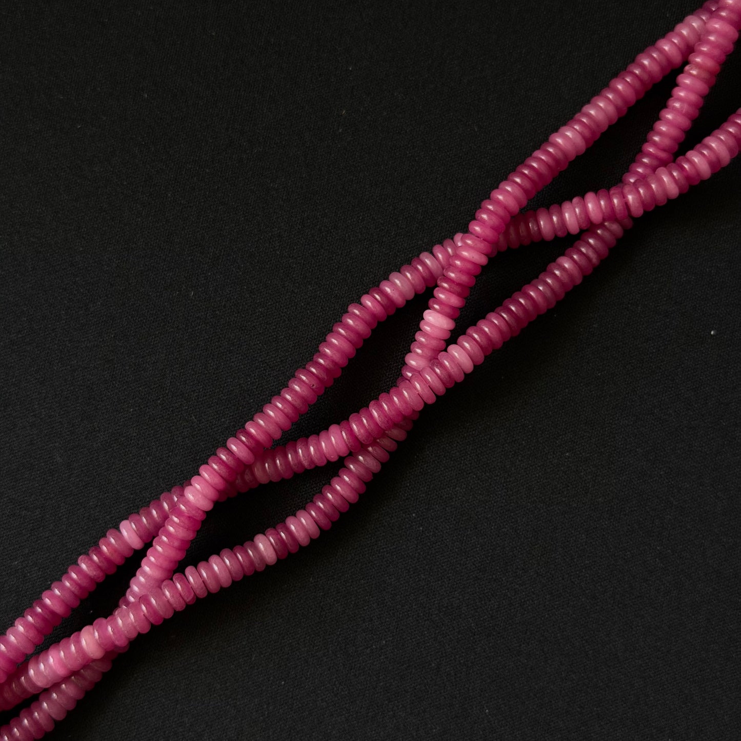 Fuchsia Color Dyed Jade Smooth Rondelle Beads 2x6mm