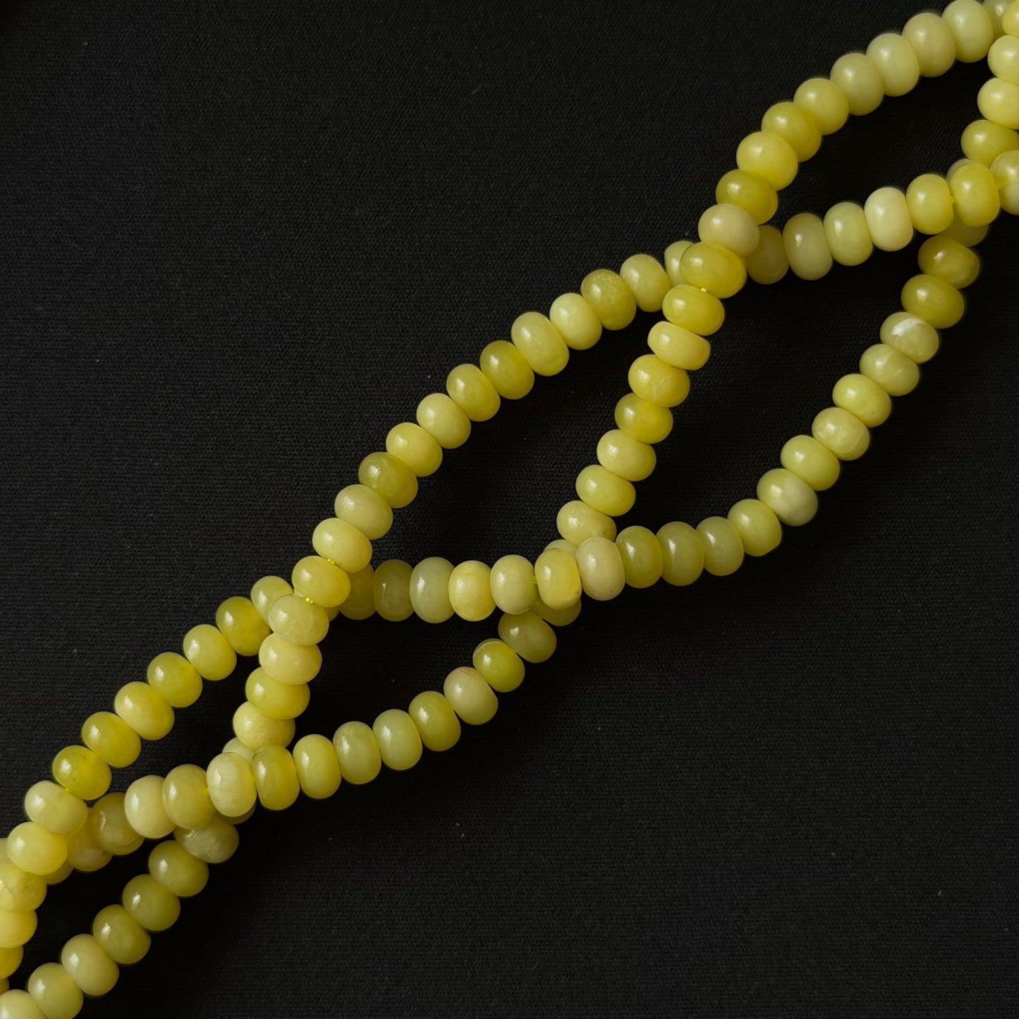 Natural Lemon Jade Smooth Rondelle Beads 5x8mm