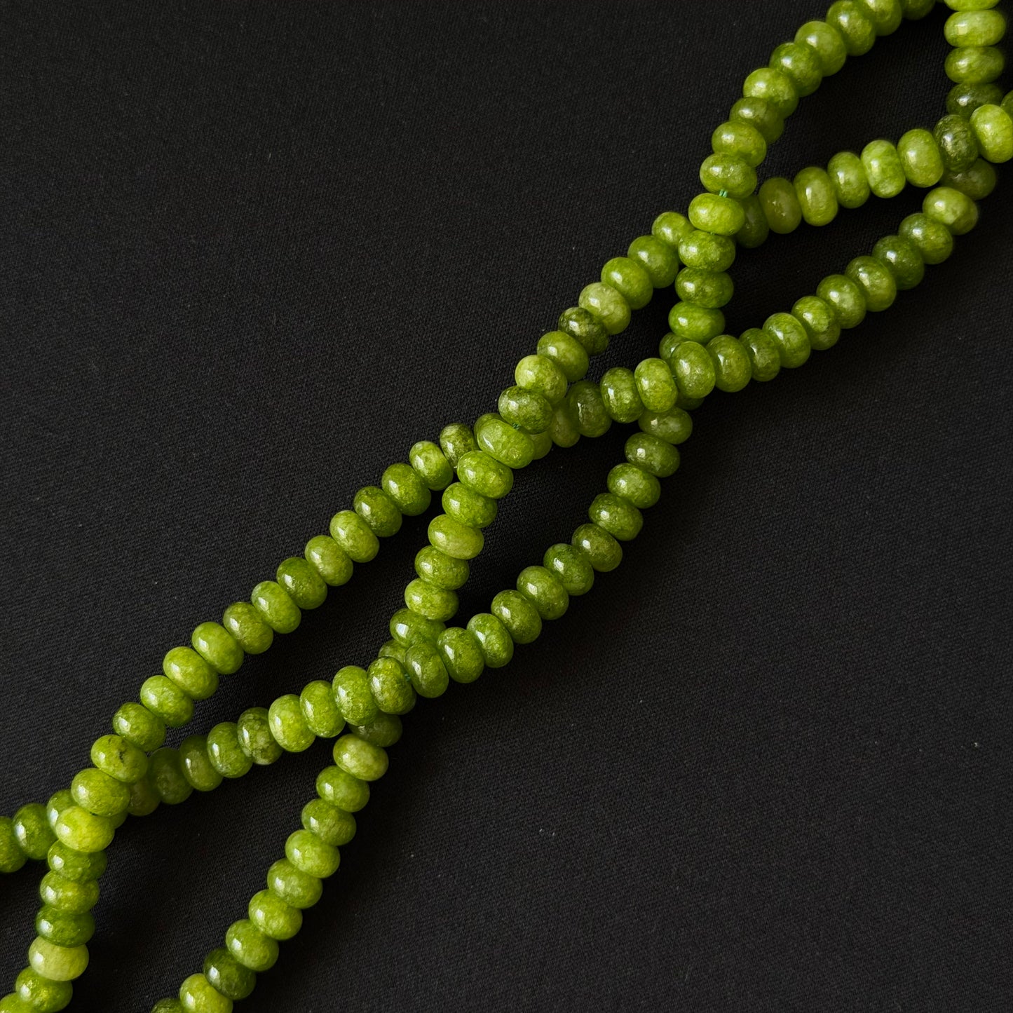 Peridot Color Dyed Jade Smooth Rondelle Beads 5x8mm