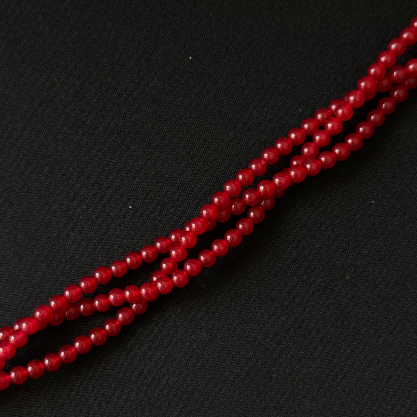 Red Dyed Jade Smooth Round Beads 4mm