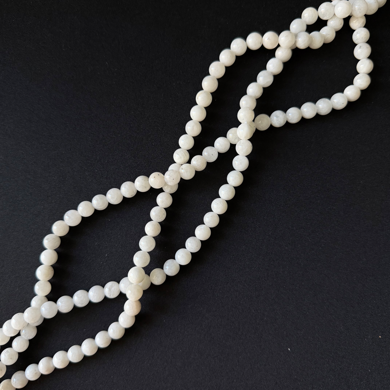 White Moonstone Smooth Round Beads 6mm 8mm