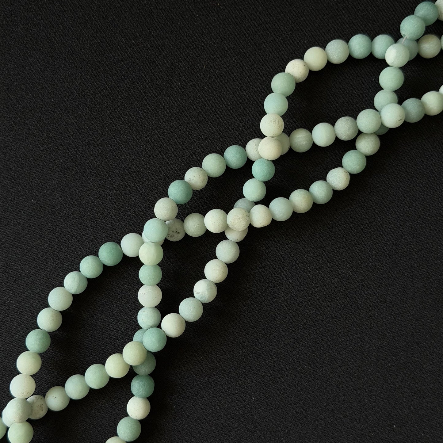 Natural Blue Green Amazonite Matte Round Beads 8mm