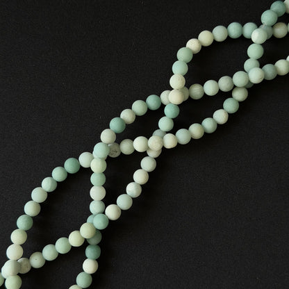 Natural Blue Green Amazonite Matte Round Beads 8mm