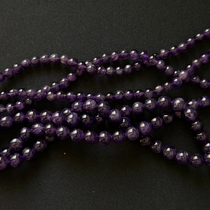 Natural Amethyst smooth round 6mm 8mm