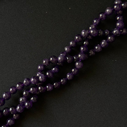 Natural Amethyst smooth round 6mm 8mm