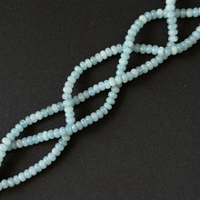 Aquamarine color dyed jade smooth rondelle 4x6mm