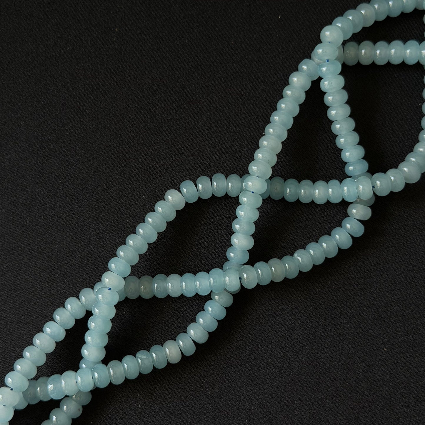 Aquamarine Color Dyed Jade Smooth Rondelle Beads 5x8mm