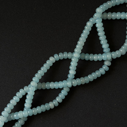 Aquamarine color dyed jade smooth rondelle 4x6mm