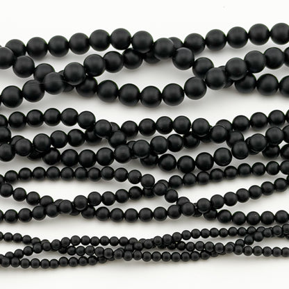 Black Onyx Matte Round Beads 4mm 6mm 8mm 10mm