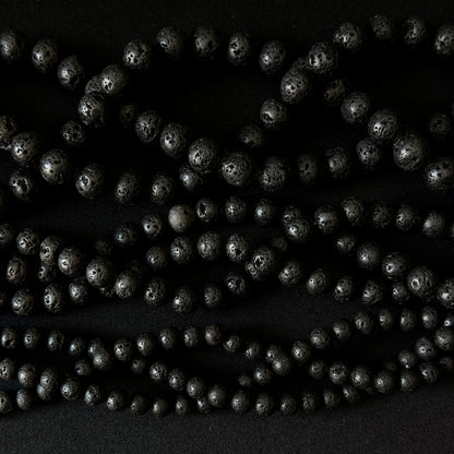 Natural Black Lava Rock Beads 6mm 8mm 10mm
