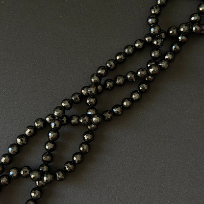 Black Onyx Faceted Round Beads 10mm