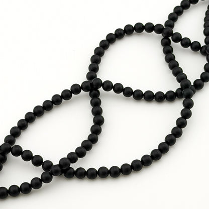 Black Onyx Matte Round Beads 4mm 6mm 8mm 10mm