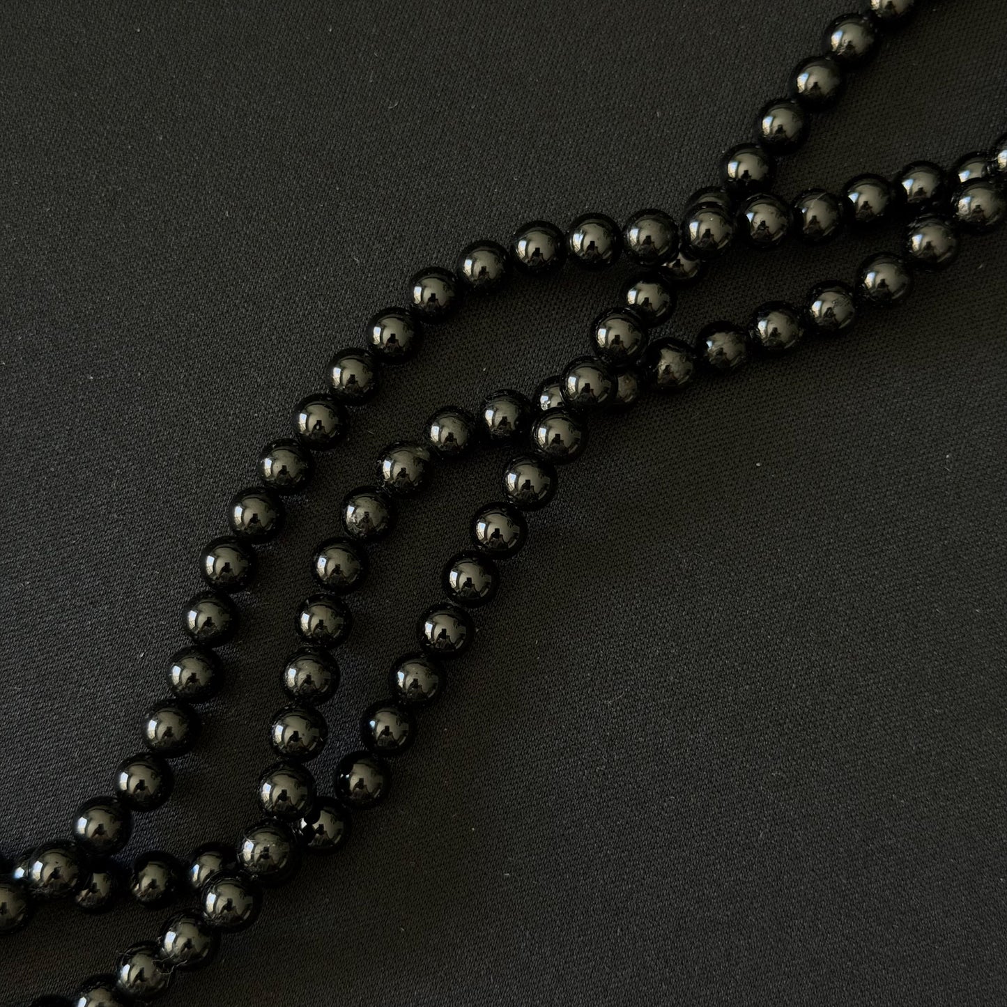 Natural Black Tourmaline Smooth Round Beads 6mm 8mm