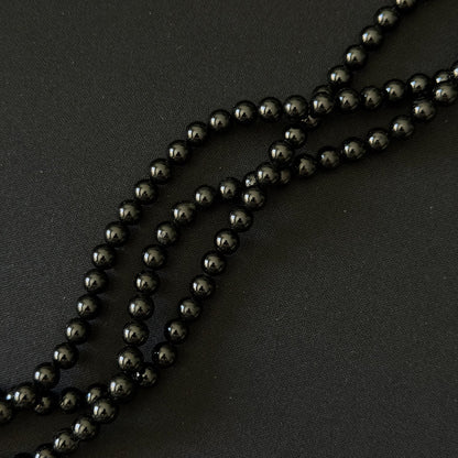 Natural Black Tourmaline Smooth Round Beads 6mm 8mm