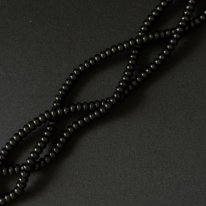 Black Onyx Smooth Rondelle Beads 5x8mm