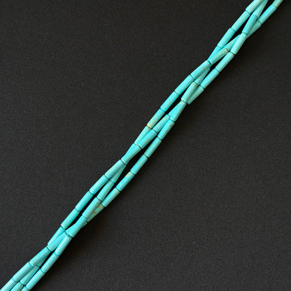 Blue Howlite Turquoise Round Tube Beads 4x13mm