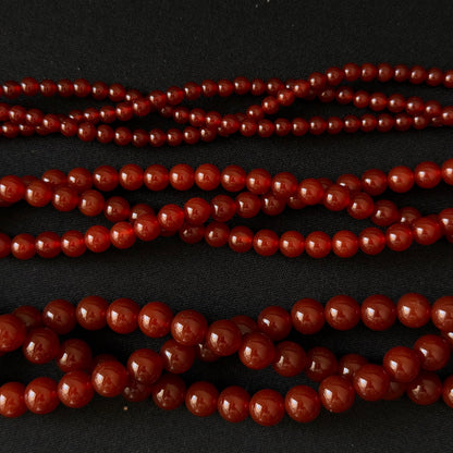 Carnelian Smooth Round Beads 4mm 6mm 8mm