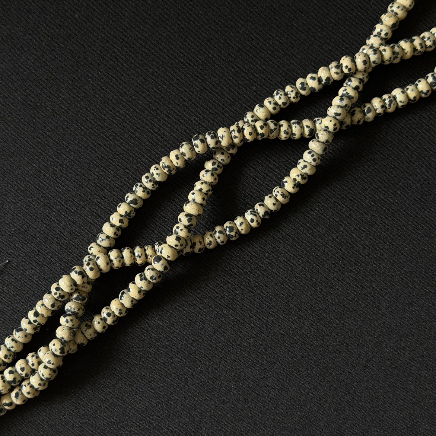 Natural Dalmatian Jasper Smooth Rondelle Beads 5x8mm