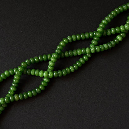 Green Color Dyed Jade Smooth Rondelle Beads 5x8mm