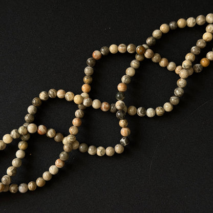 Natural Fossil Coral Smooth Round Beads 6mm