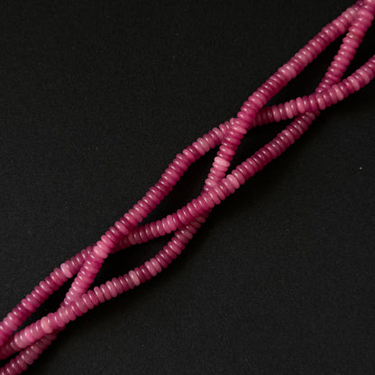 Fuchsia Color Dyed Jade Smooth Rondelle Beads 2x6mm