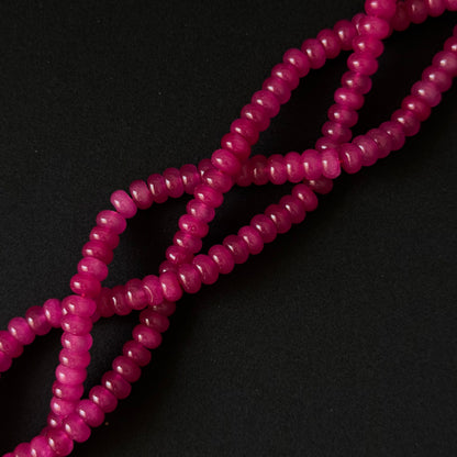 Fuchsia Color Dyed Jade Smooth Rondelle Beads 5x8mm
