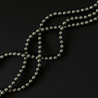 Gray Hematite Smooth Round Beads 6mm 8mm