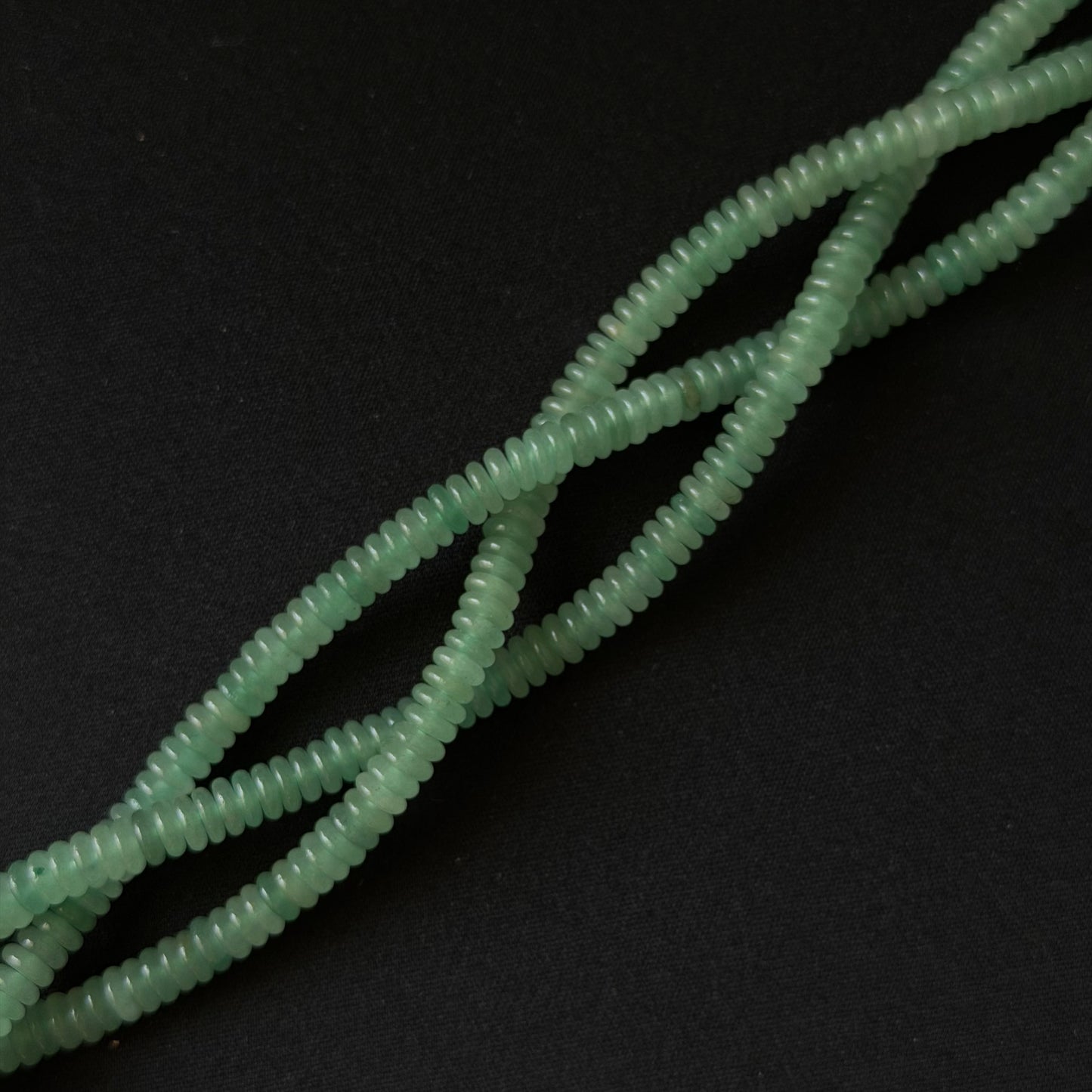Natural Green Aventurine Smooth Rondelle Beads 2x6mm