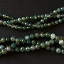 Natural Green Moss Agate smooth round 6mm 8mm
