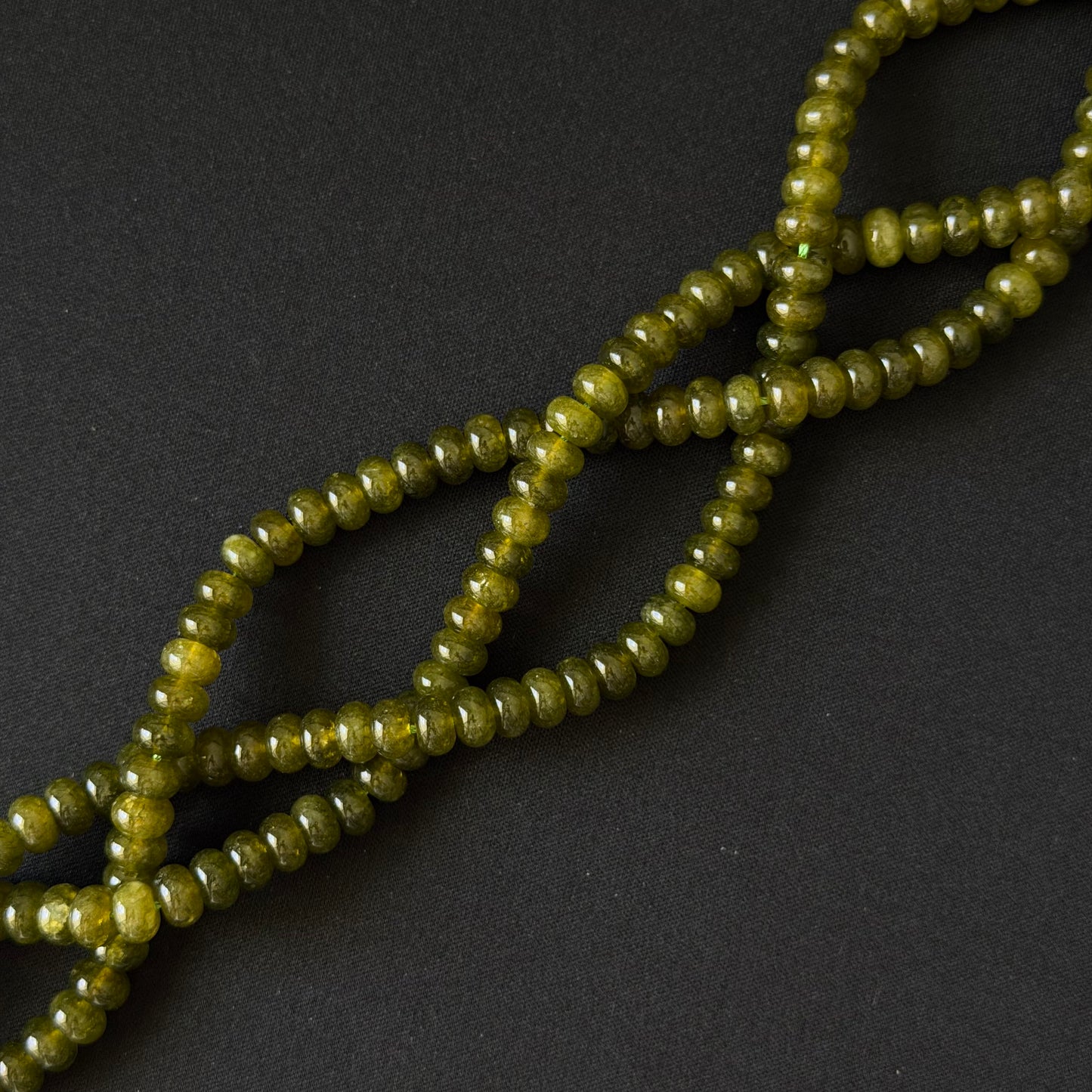 Green Apatite Color Dyed Jade Smooth Rondelle Beads 5x8mm