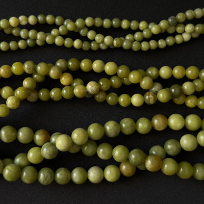 Natural Chinese Green Jade Smooth Round Beads 6mm 8mm 10mm
