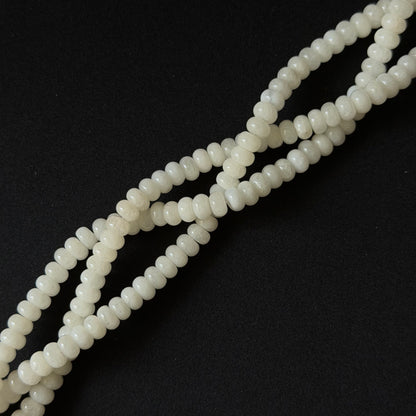 Ivory Color Dyed Jade Smooth Rondelle Beads 5x8mm