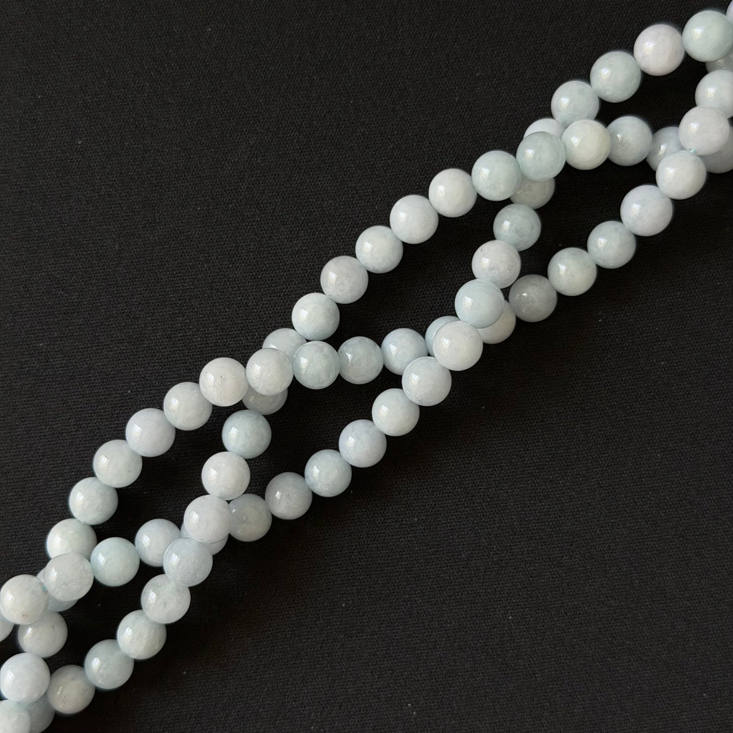 Light Blue Dyed Jade Smooth Round Beads 8mm