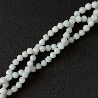 Light Blue Dyed Jade Smooth Round Beads 8mm