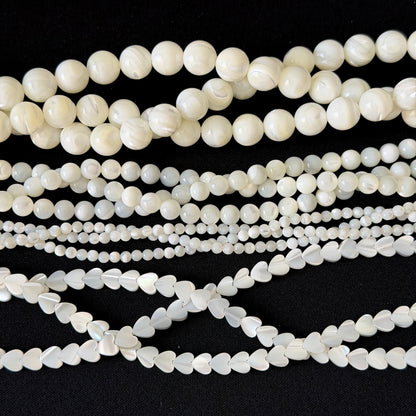 Mother of Pearl Shell Smooth Round Beads 3mm 4mm 6mm 10mm