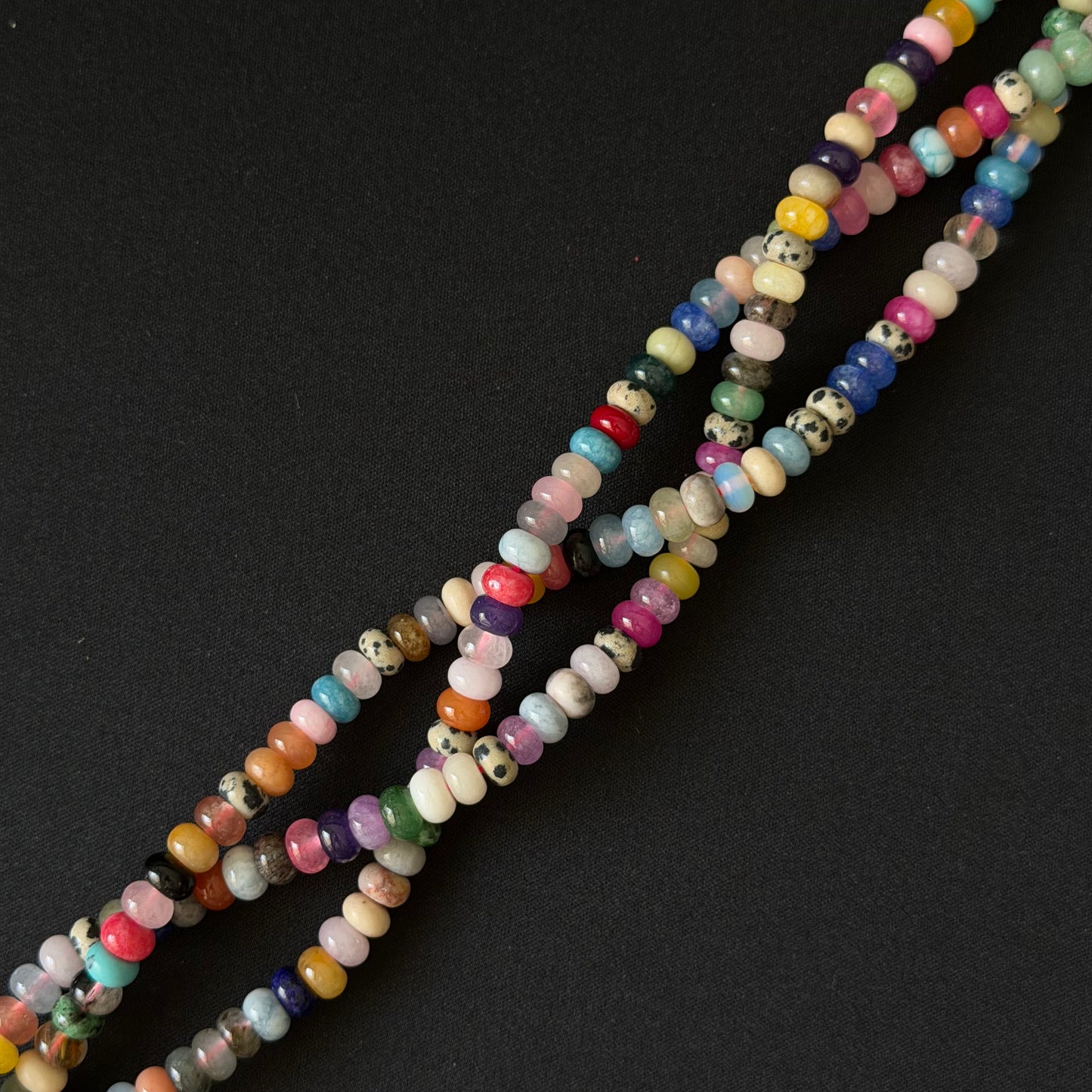 Mixed Gemstone Smooth Rondelle Beads 5x8mm combo 69