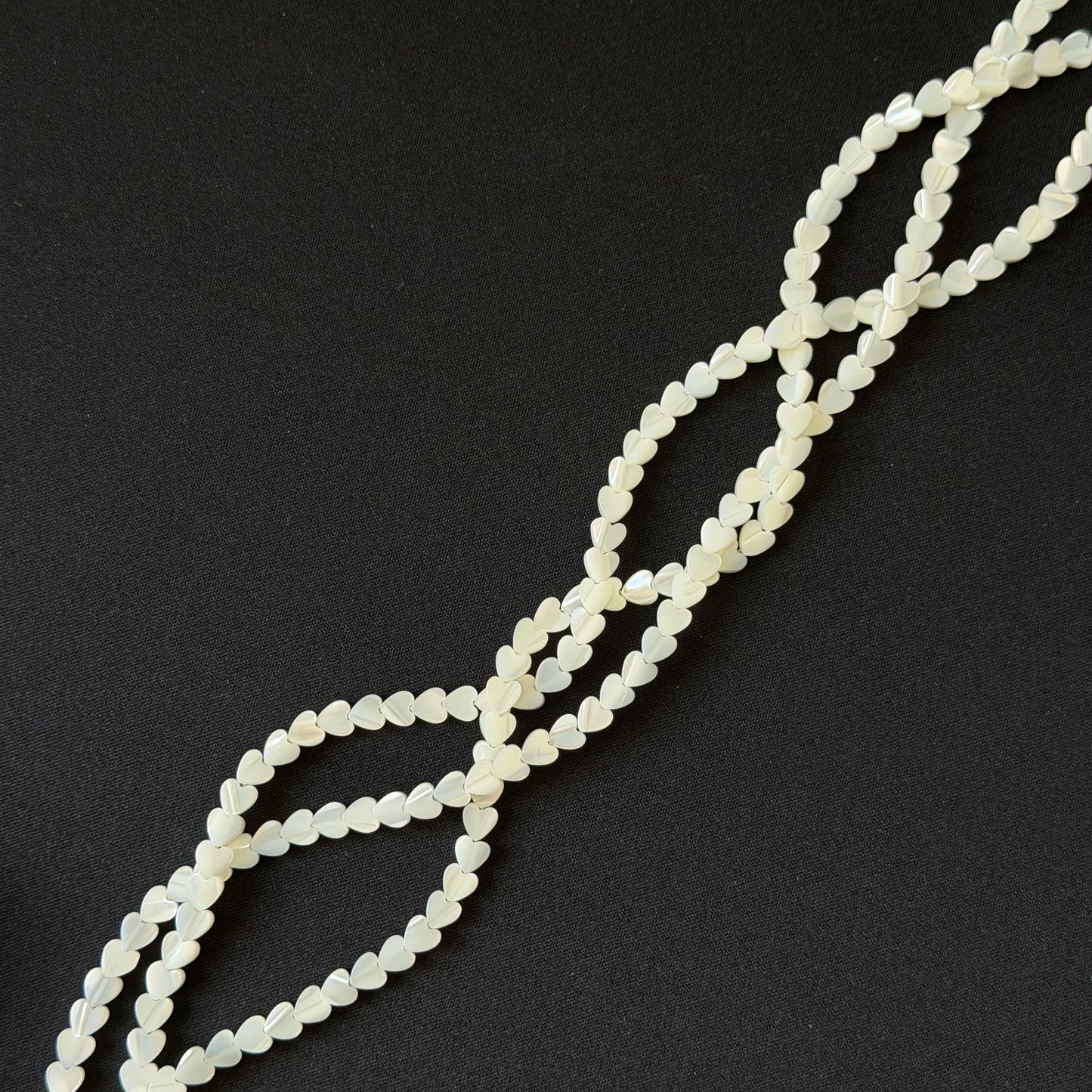 Mother of Pearl Shell Heart Beads 6mm