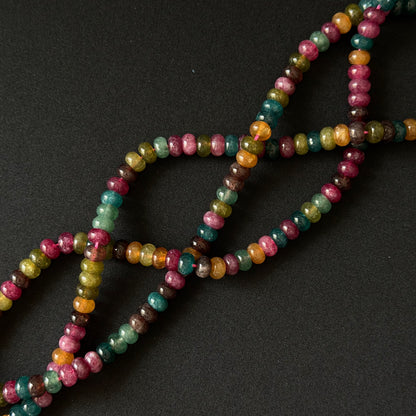 Multi Color Tourmaline Color Dyed Jade Smooth Rondelle Beads 5x8mm