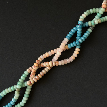Multi-color Gemstone Smooth Rondelle Beads 5x8mm combo 62
