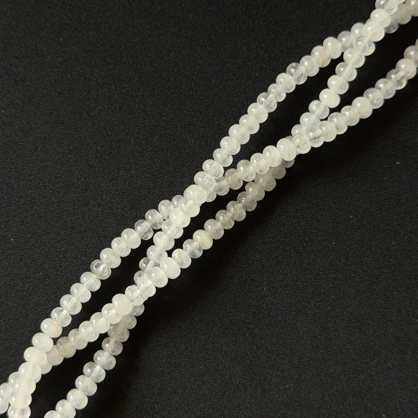 Natural White Jade Smooth Rondelle Beads 4x6mm 5x8mm