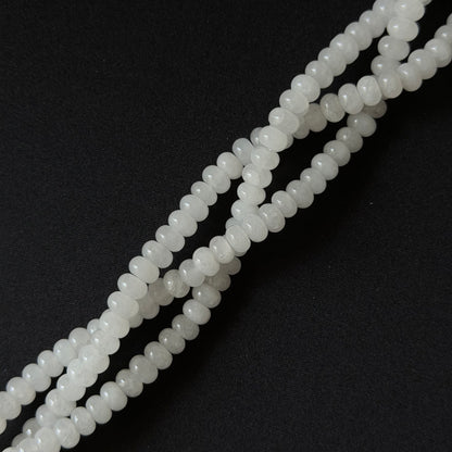 Natural White Jade Smooth Rondelle Beads 4x6mm 5x8mm
