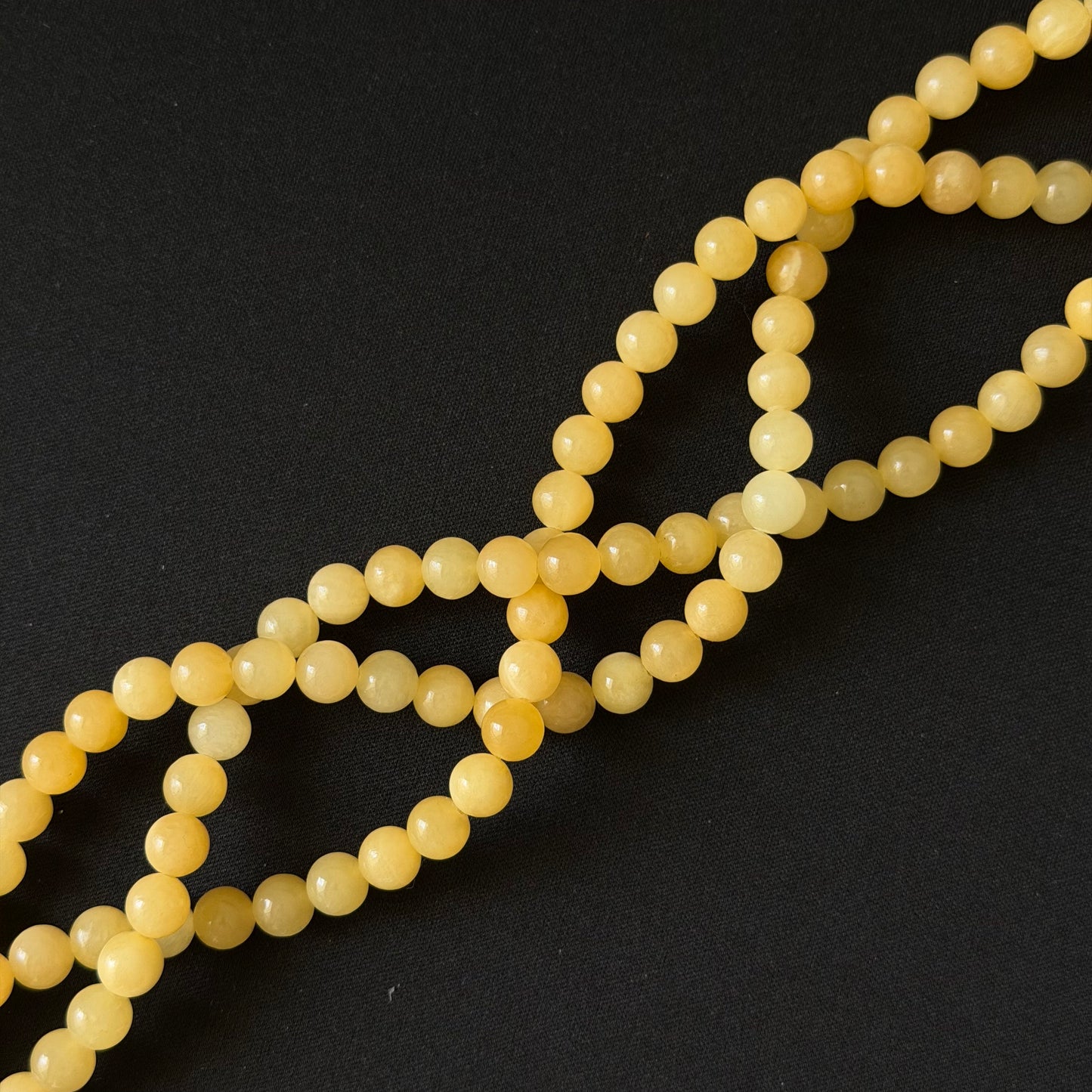 Natural Yellow Jade Smooth Round Beads 8mm