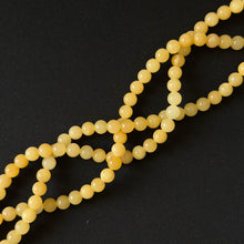 Natural Yellow Jade Smooth Round Beads 8mm
