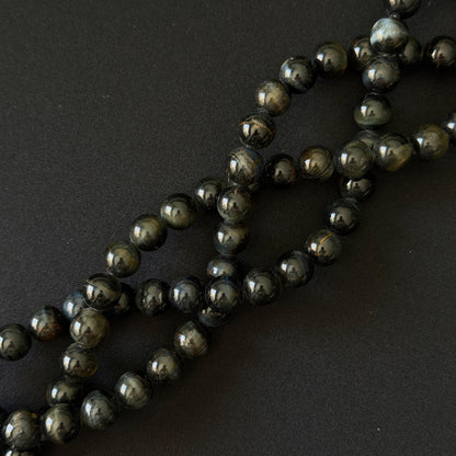 Natural Blue Tiger Eye Smooth Round Beads 10mm