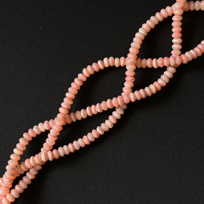 Pink Mother of Pearl MOP Shell Smooth Rondelle Beads 5x8mm