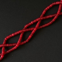 Red Dyed Jade Smooth Rondelle Beads 2x6mm